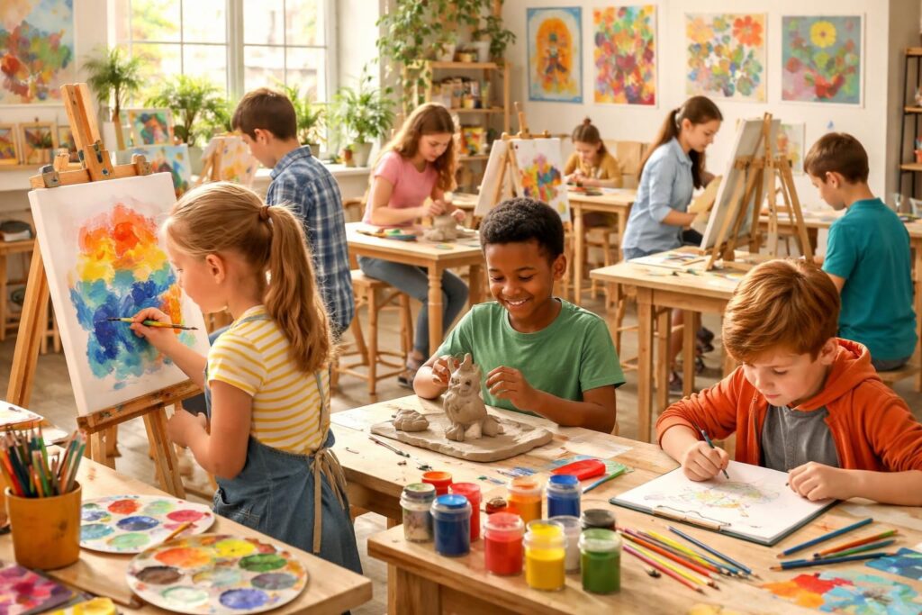 découvrez nos ateliers artistiques dédiés à la jeunesse, pour développer la créativité et les talents des jeunes dans une ambiance conviviale et inspirante.