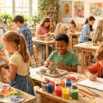 découvrez nos ateliers artistiques dédiés à la jeunesse, pour développer la créativité et les talents des jeunes dans une ambiance conviviale et inspirante.