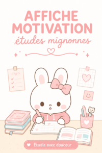 Affiche motivante mignonne pour un coin étude inspirant