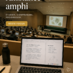 Un amphithéâtre universitaire plein d'étudiants attentifs lors d'un cours