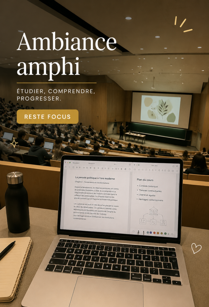 Un amphithéâtre universitaire plein d'étudiants attentifs lors d'un cours
