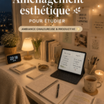 Un bureau esthétique avec des plantes et une décoration chaleureuse