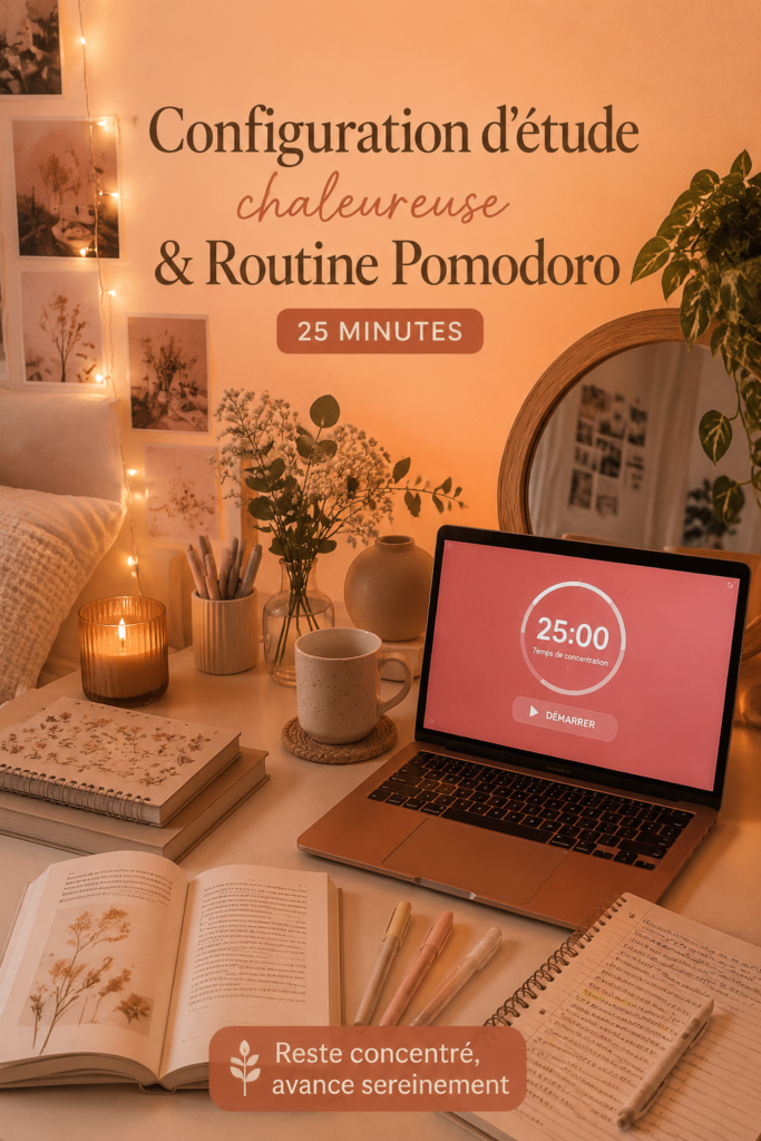 Un coin d'étude cosy avec une ambiance chaleureuse, adapté à la concentration.