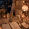 Bureau moderne décoré en rose blush pour une ambiance apaisante