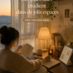 Espace d'étude bien décoré avec des plantes et un bureau organisé