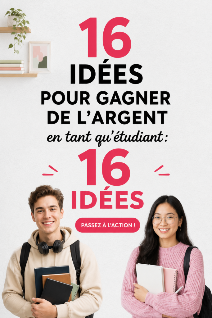 Un étudiant souriant avec un ordinateur portable travaillant sur un projet pour gagner de l'argent.
