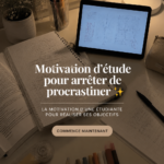 Un étudiant motivé travaillant sur son projet scolaire sans procrastination.