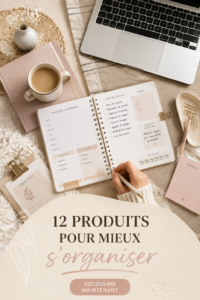 Image de produits d'organisation divers sur un bureau soigné.