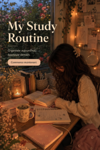 Une étudiante concentrée sur une table avec des livres et un ordinateur lors de son étude.