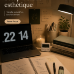 Un bureau esthétique avec des éléments décoratifs inspirants pour étudier