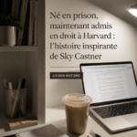 Sky Castner souriant, dans un cadre académique représentant son admission à Harvard.
