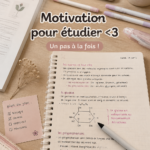 Un étudiant concentré sur ses études avec des notes et un ordinateur, symbolisant la motivation d'étude.