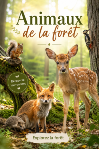 Illustration d'animaux de la forêt, représentant la biodiversité et l'écosystème forestier.