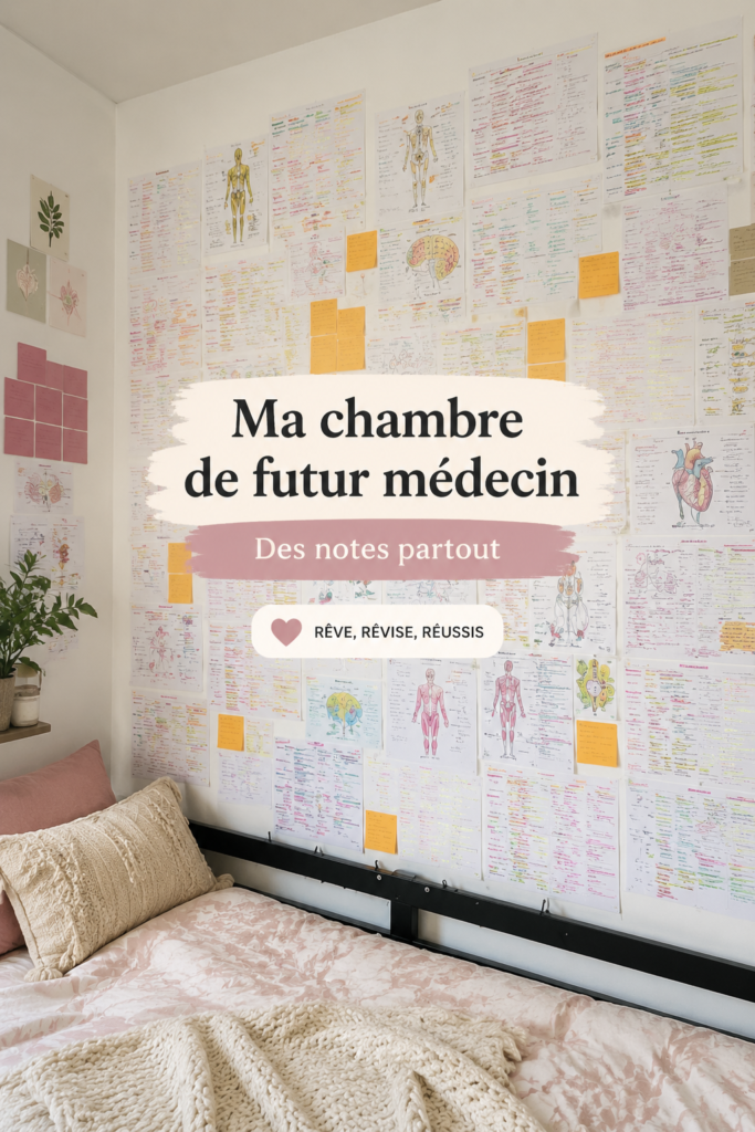 Bureau d'étude bien aménagé pour étudiant en médecine