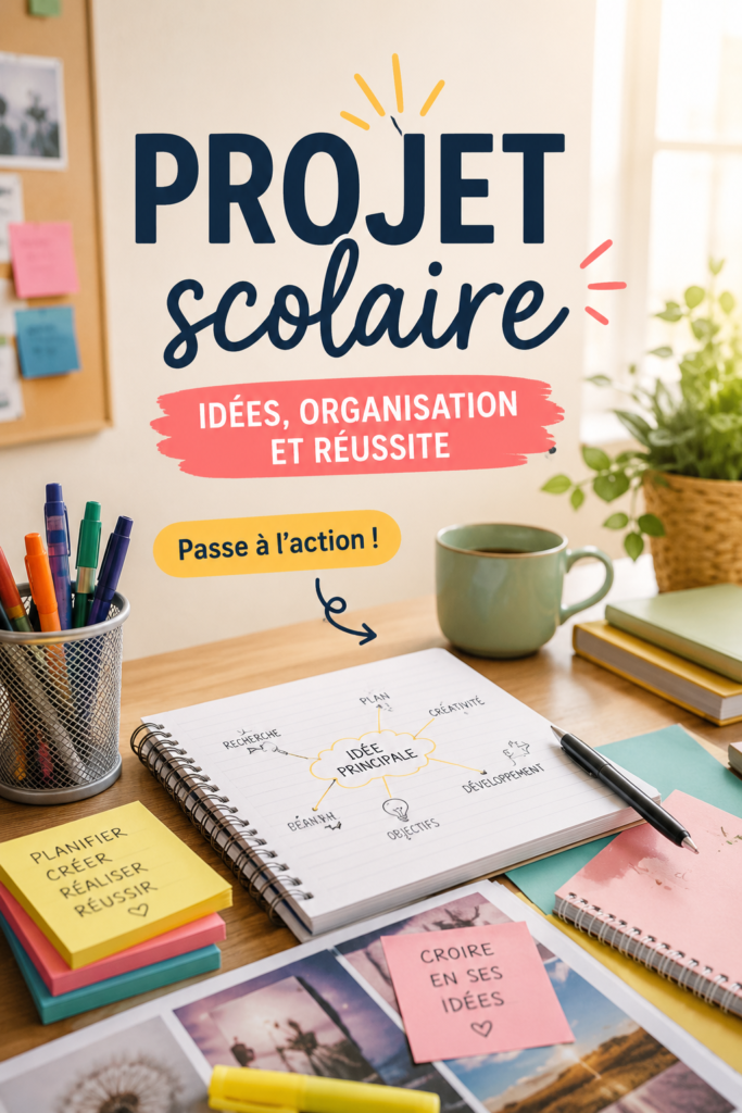 Un étudiant travaillant sur un projet scolaire avec un ordinateur et des livres sur la table.