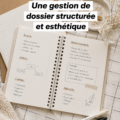 Un bureau bien organisé avec des documents structurés de manière esthétique.