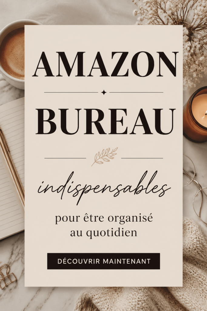 Espace de travail pour étudiant avec accessoires Amazon sur un bureau moderne.