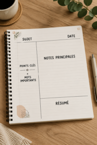Des personnes prenant des notes lors d'une conférence avec des ordinateurs et des carnets