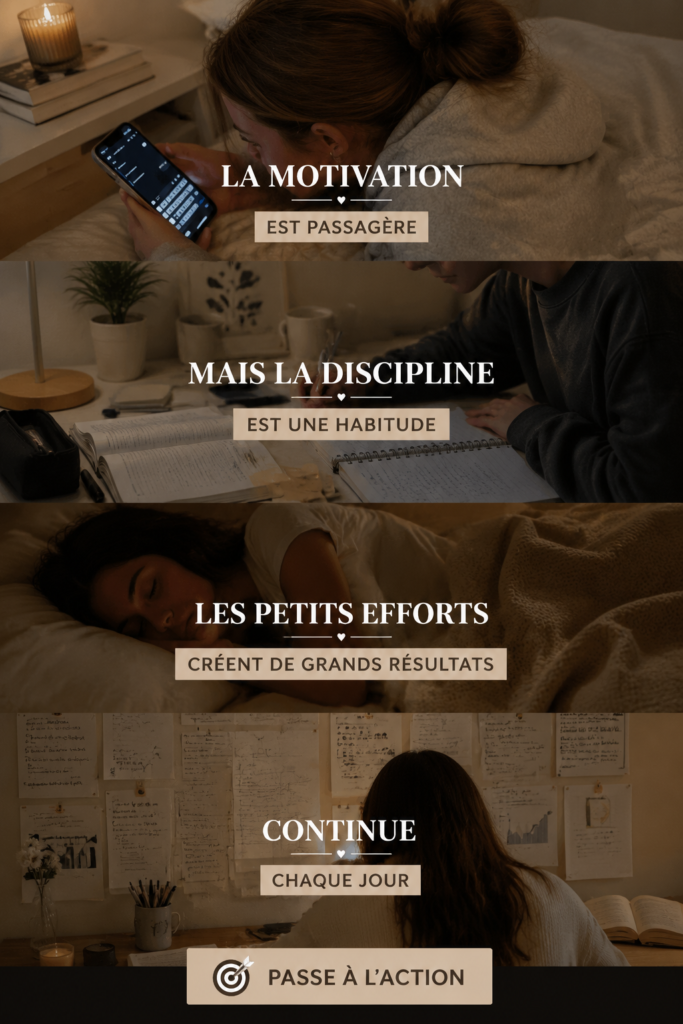 Illustration symbolisant la discipline et la motivation pour atteindre ses objectifs