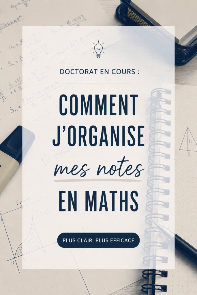 Organisation efficace des notes de mathématiques sur un bureau