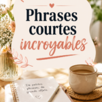 Image représentant des phrases courtes écrites sur un tableau, symbolisant la communication efficace.