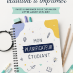 Planificateur d'étudiant imprimable en couleur avec des sections pour les devoirs et les activités.