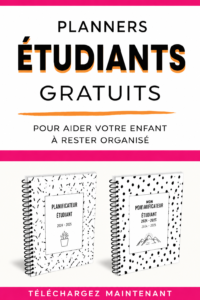 Un planificateur scolaire coloré ouvert sur un bureau avec des fournitures scolaires environnantes.