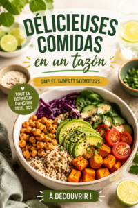 Un bol rempli de légumes frais et de céréales, représentant un repas équilibré