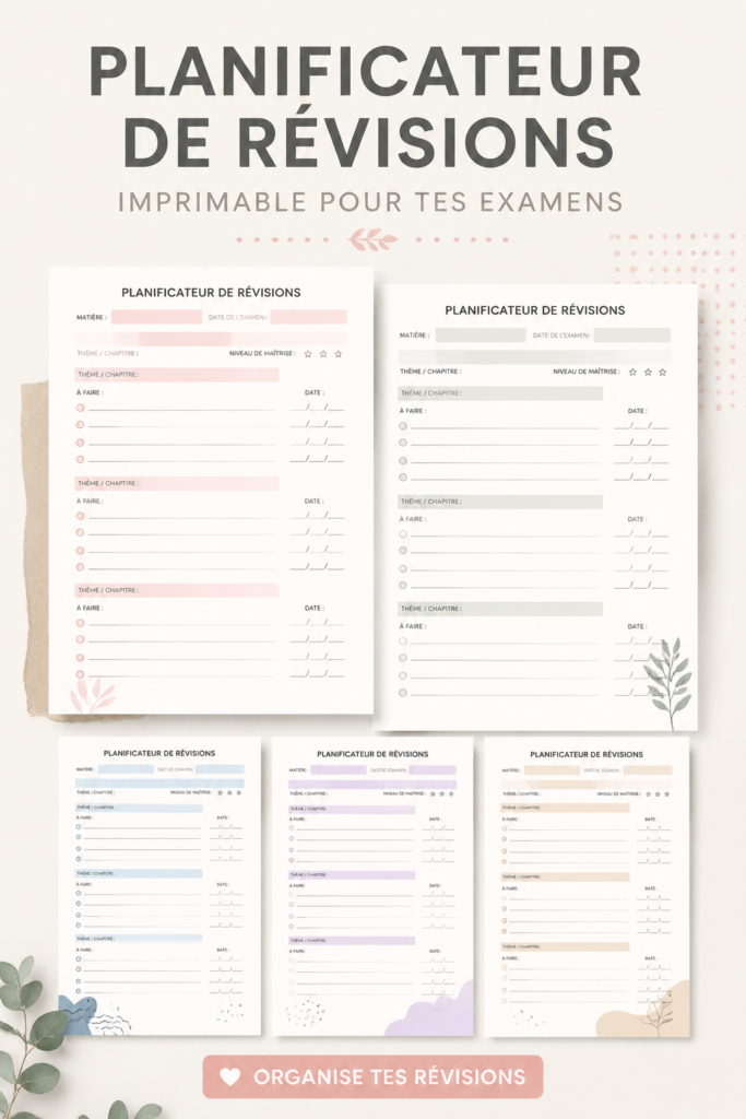 Un étudiant utilisant des ressources imprimables pour ses révisions d'examen.