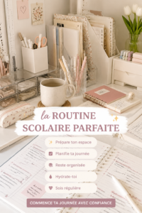 Élève se préparant le matin avec une routine organisée et calme.