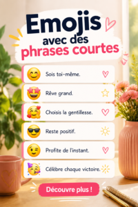 Des émojis colorés sur une interface de messagerie.
