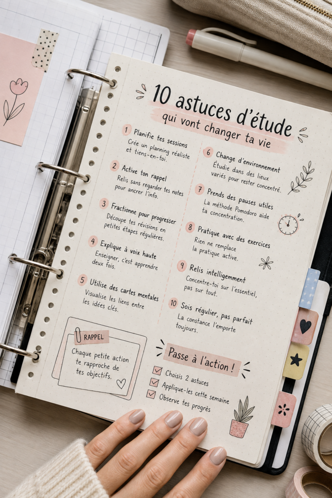 Student studying with effective study hacks
