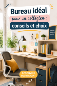Un bureau bien organisé pour un collégien, avec un espace de travail clair et inspirant.