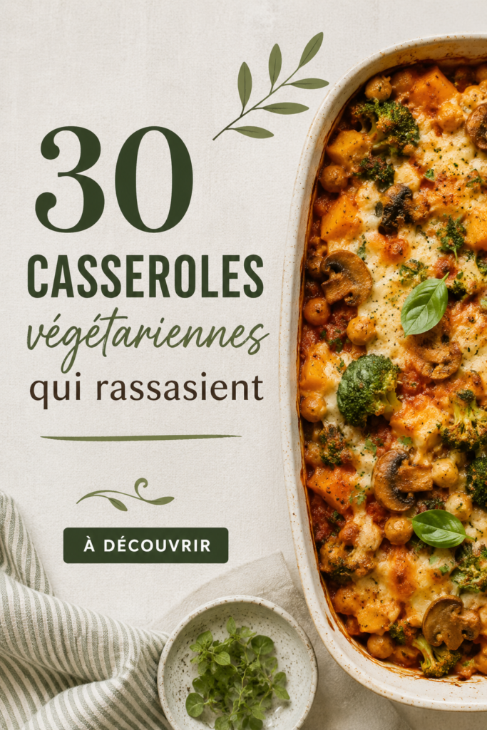 Une casserole végétarienne colorée et appétissante sur une table.