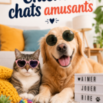 Un chien et un chat jouant ensemble dans le jardin, capturant un moment amusant.