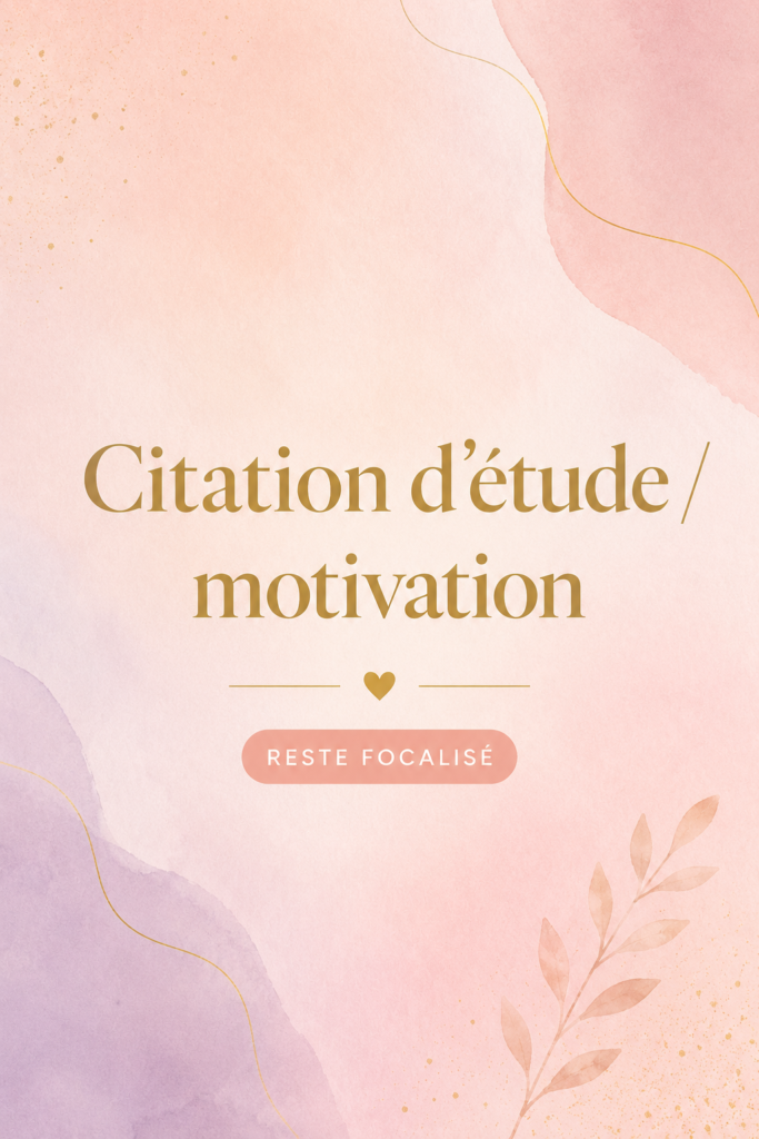 Citation inspirante sur un tableau avec des fournitures de bureau autour