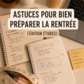 Étudiant organisant ses notes pour la rentrée scolaire