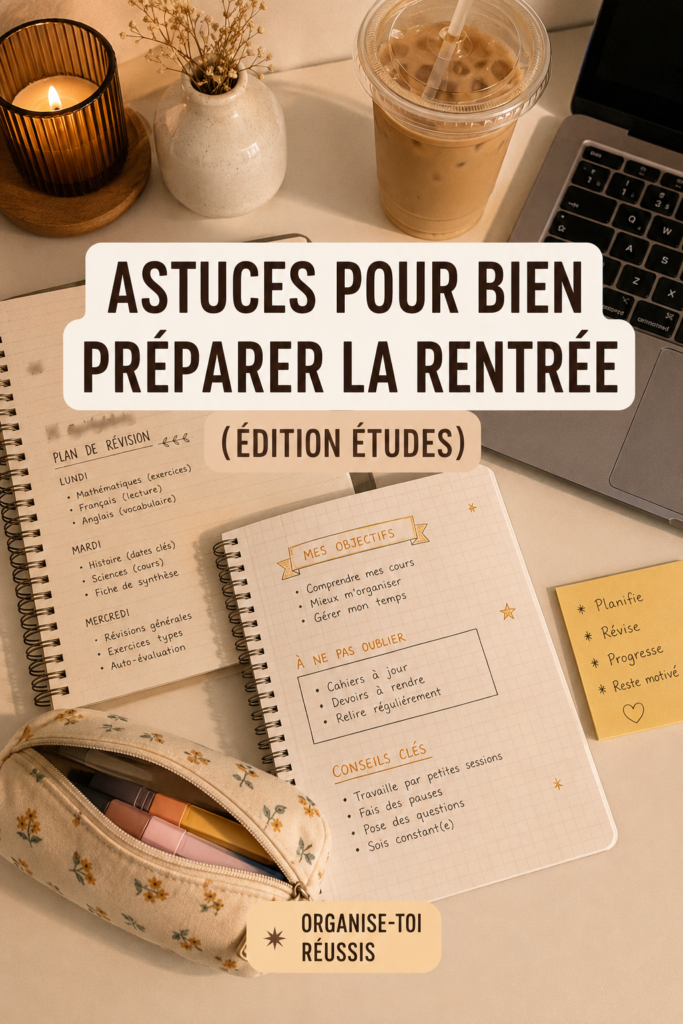 Étudiant organisant ses notes pour la rentrée scolaire