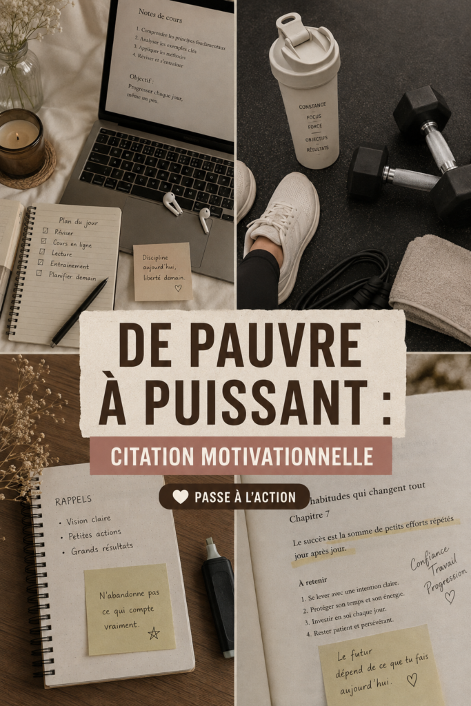 Citations inspirantes pour les étudiants sur fond motivant.