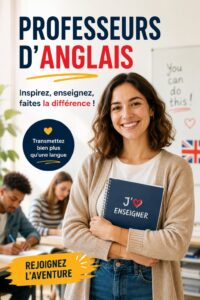 Un professeur d'anglais enseignant à des étudiants attentifs dans une classe dynamique.