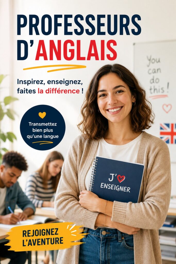 Un professeur d'anglais enseignant à des étudiants attentifs dans une classe dynamique.
