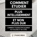 Un étudiant concentré sur ses notes dans un espace d'étude bien organisé