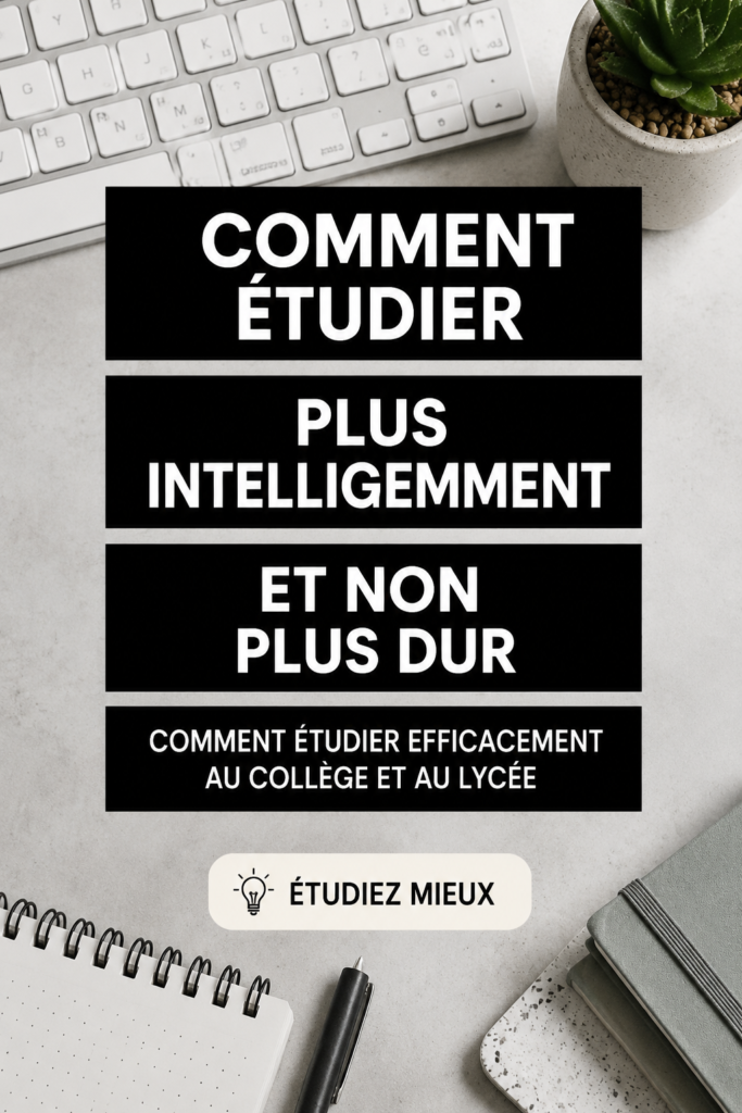 Un étudiant concentré sur ses notes dans un espace d'étude bien organisé