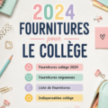 Sélection de fournitures scolaires colorées pour étudiants en 2024.