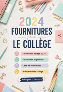Sélection de fournitures scolaires colorées pour étudiants en 2024.