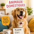 Un chat en pleine action, illustrant des moments hilarants des animaux de compagnie.