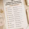 Imprimables gratuits pour étudiants sur un bureau étudiant