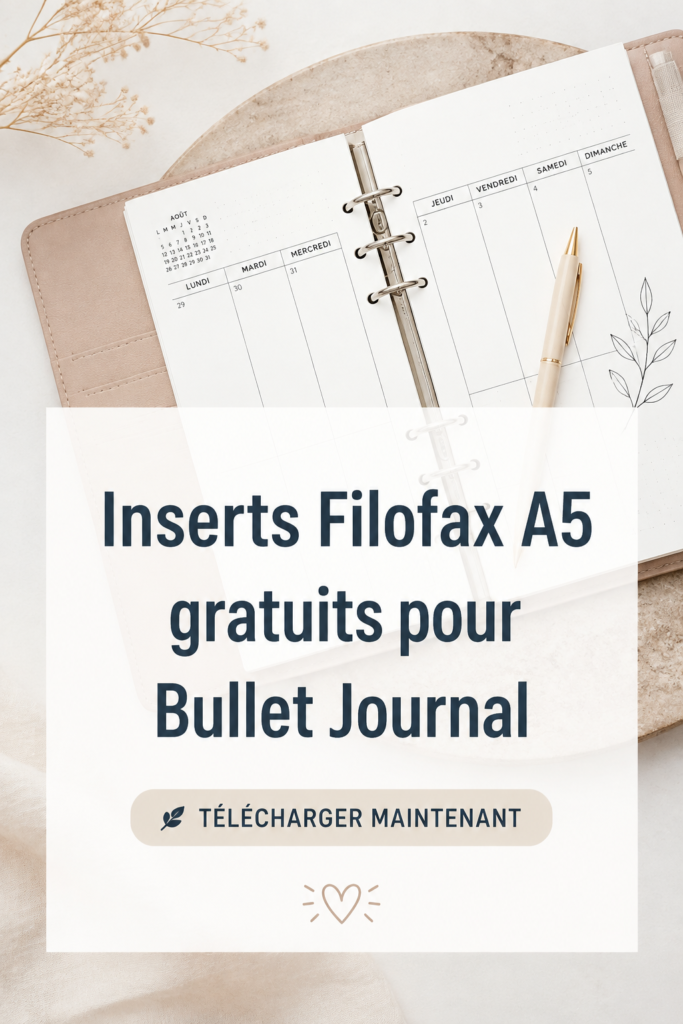 Inserts bullet journal gratuits à imprimer en format A5