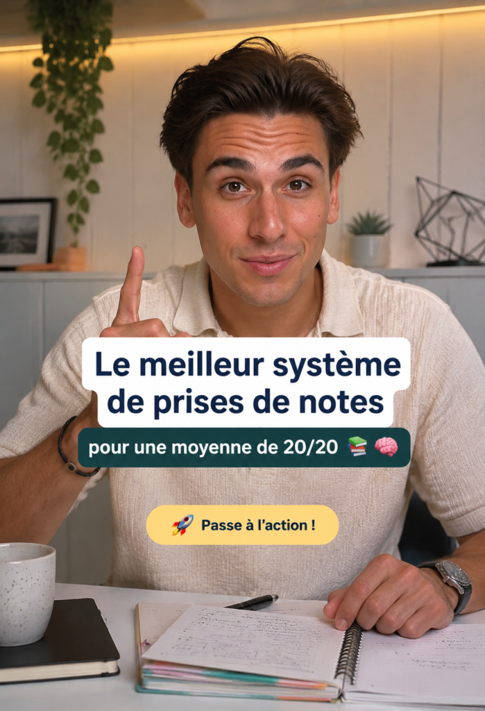 Un étudiant prenant des notes de manière organisée
