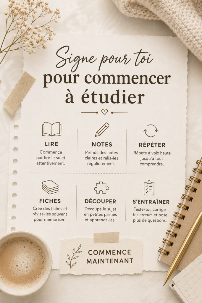 Étudiante utilisant une méthode d'étude efficace pour améliorer sa productivité